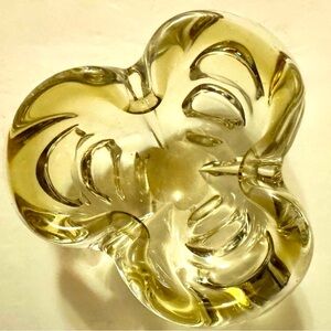 Vintage Chalet Canada Blown Glass Yellow/Green Mid Century Modern Cigar Ashtray